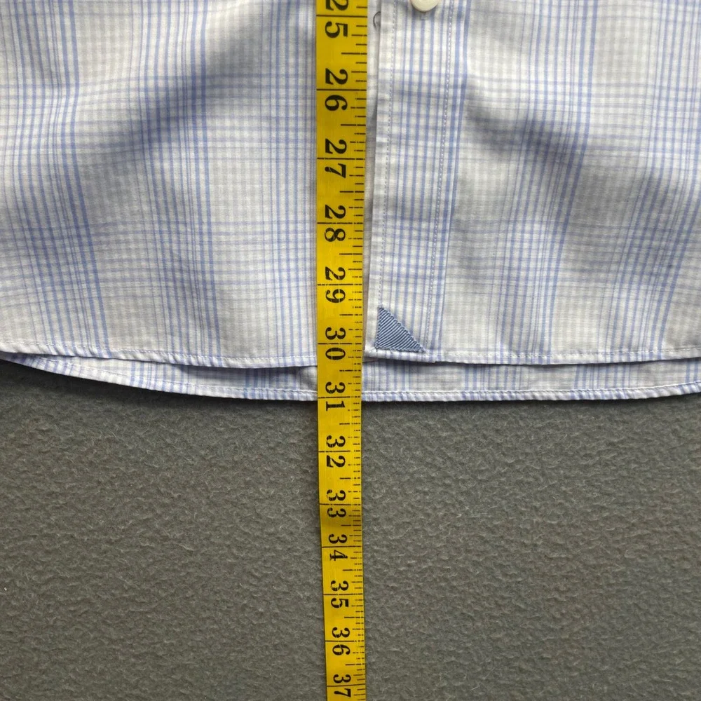 UNTUCKit Men Shirt XL Wilridge WF Blue Plaid Cotton Wrinkle Free Casual 40465‎